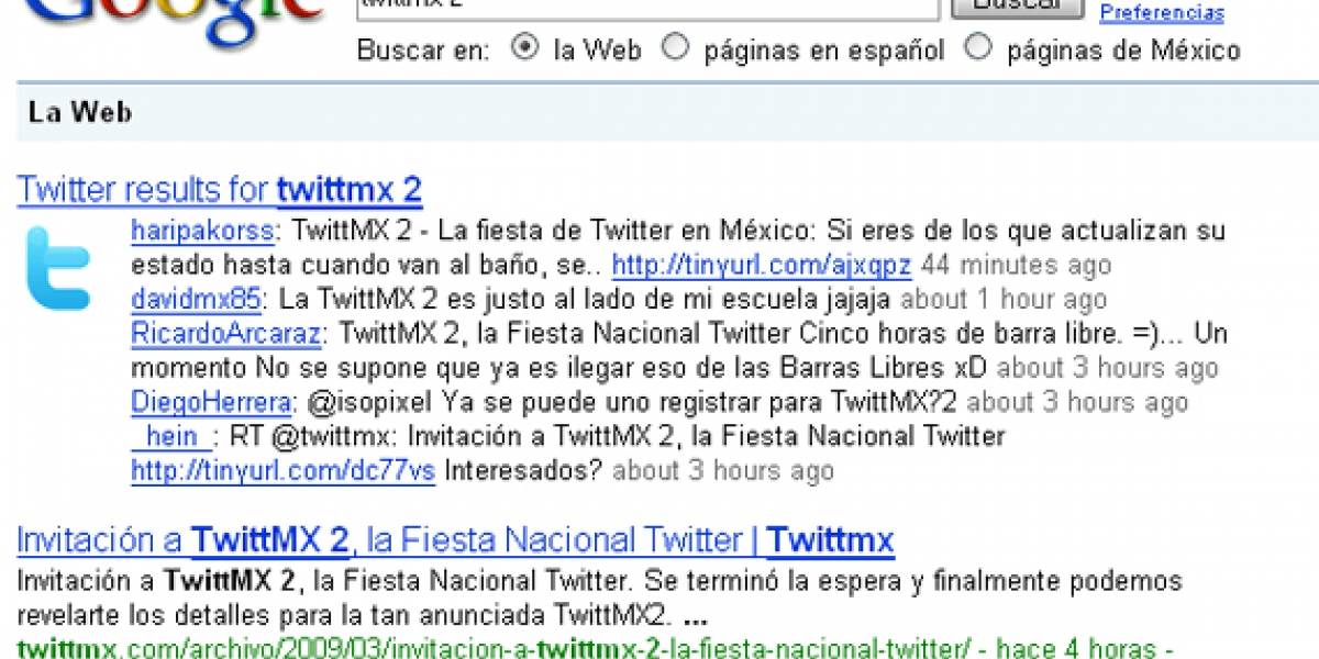 Script para integrar Twitter en los resultados de Google