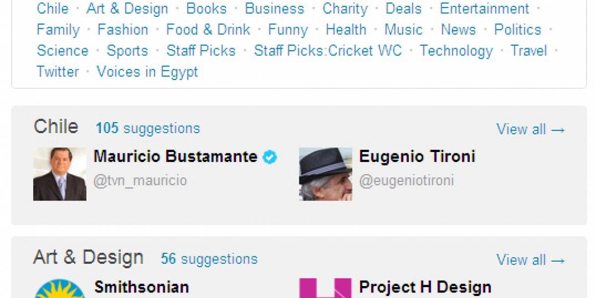 Twitter ahora busca usuarios según intereses