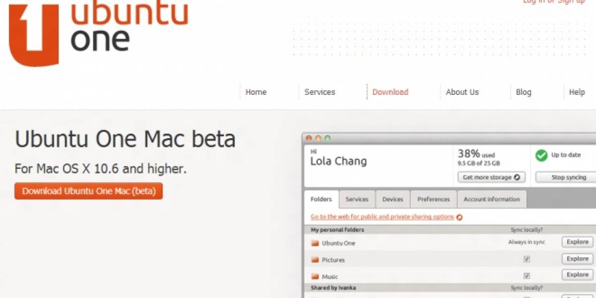Ubuntu One de Canonical llega a Mac en forma de beta