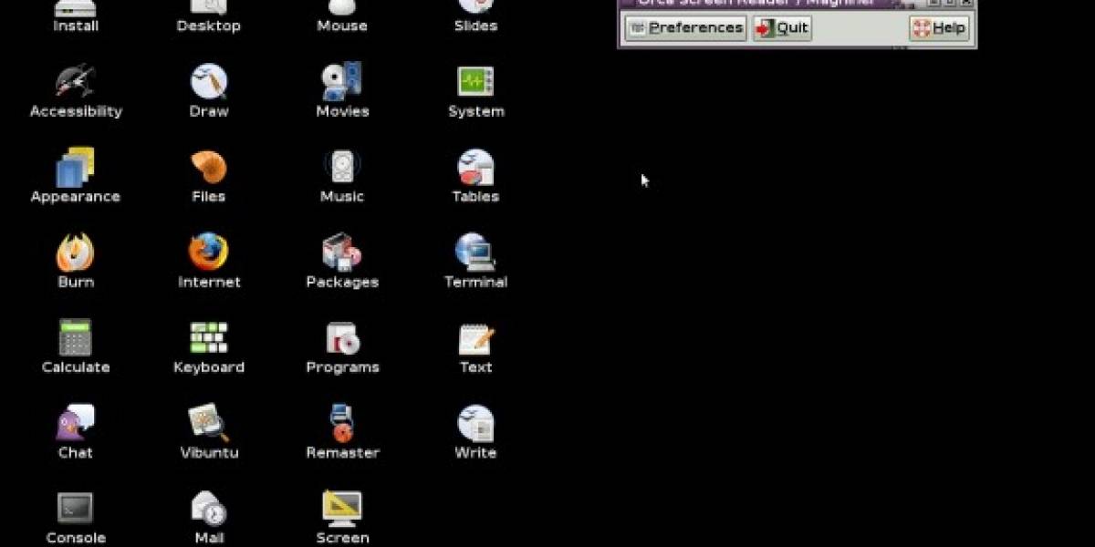 Vibuntu: Linux para personas con problemas visuales