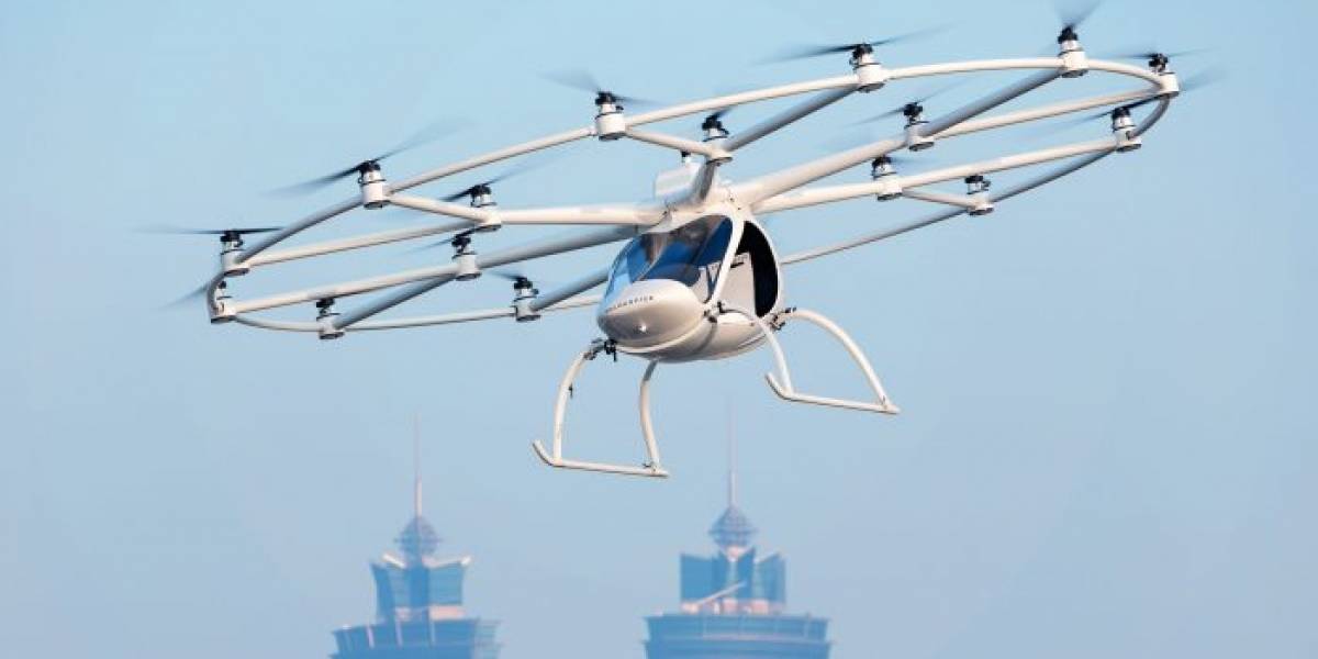 El “taxi aéreo” Volocopter levantó vuelo en medio de la conferencia de Intel