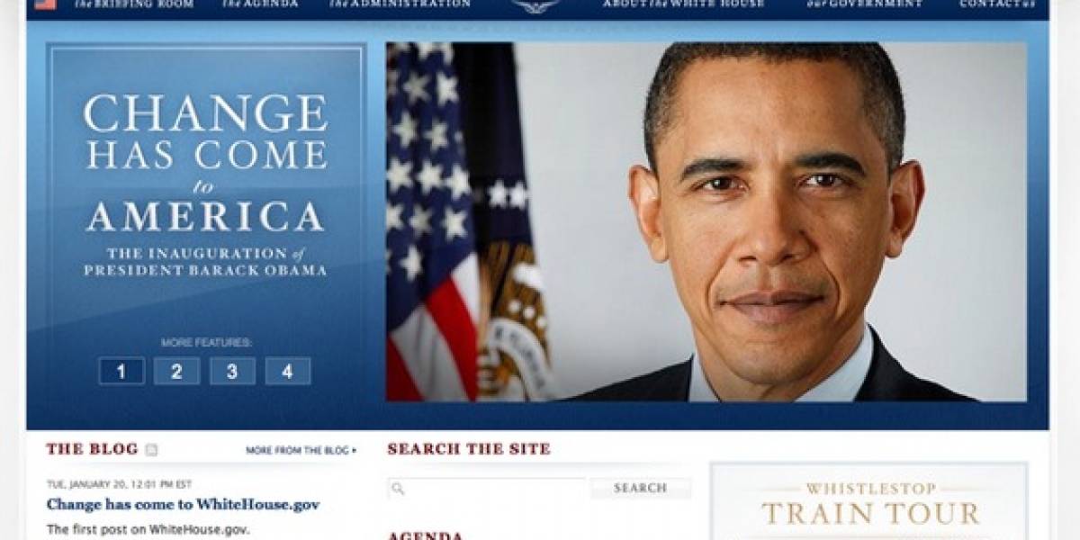 Los EEUU cambia de Presidente y la Casa Blanca de sitio Web