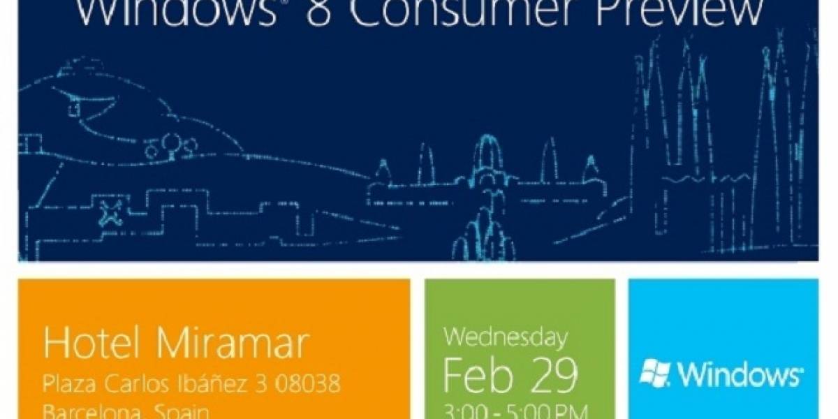Windows 8 Consumer Preview será lanzado el 29 de febrero en Barcelona