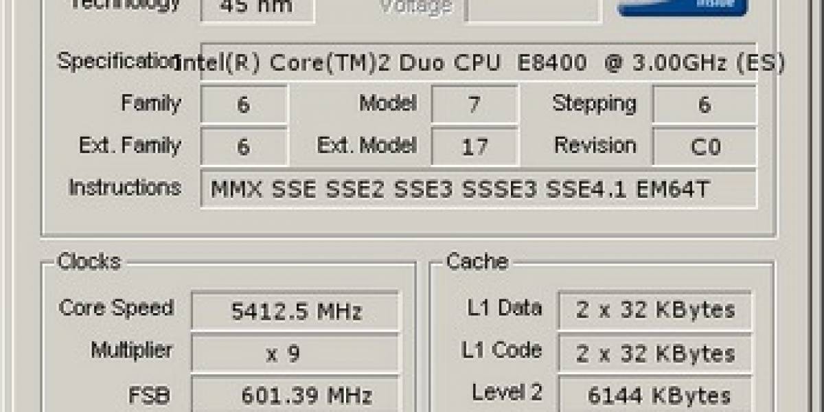 Core 2 Duo E8400 Wolfdale