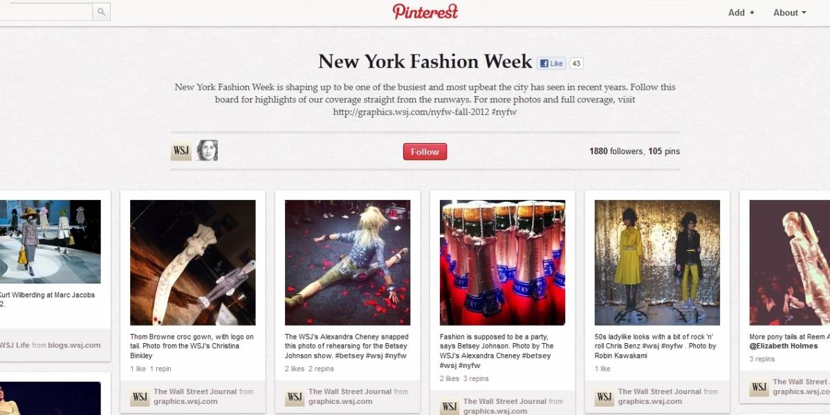 El Wall Street Journal y USA Today utilizan la red social Pinterest para su cobertura de eventos