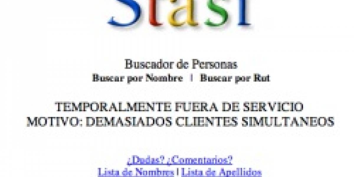 Stasi: Nuevamente los datos de millones de chilenos disponibles en la red