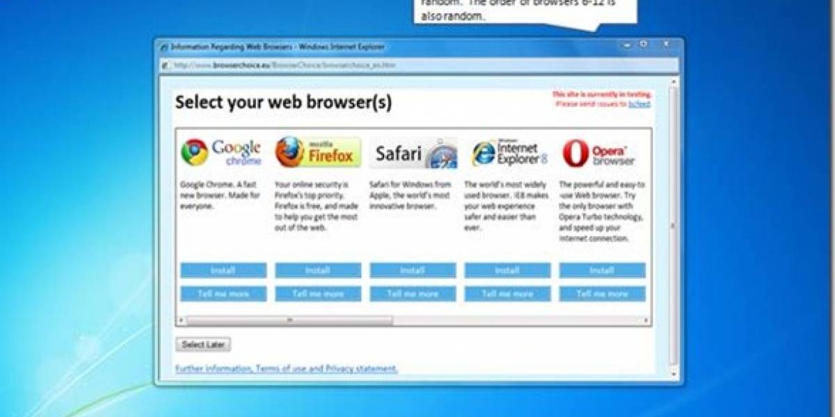 Microsoft comenzará a ofrecer la "ballot screen" en Europa la próxima semana