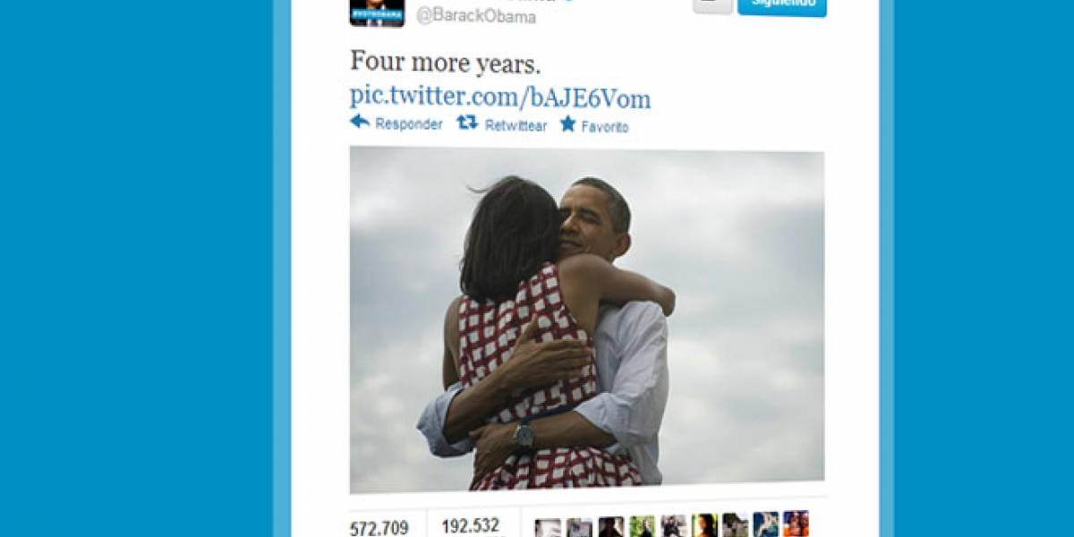 El tuit de Obama proclamando su victoria es ya el más retuiteado de la historia