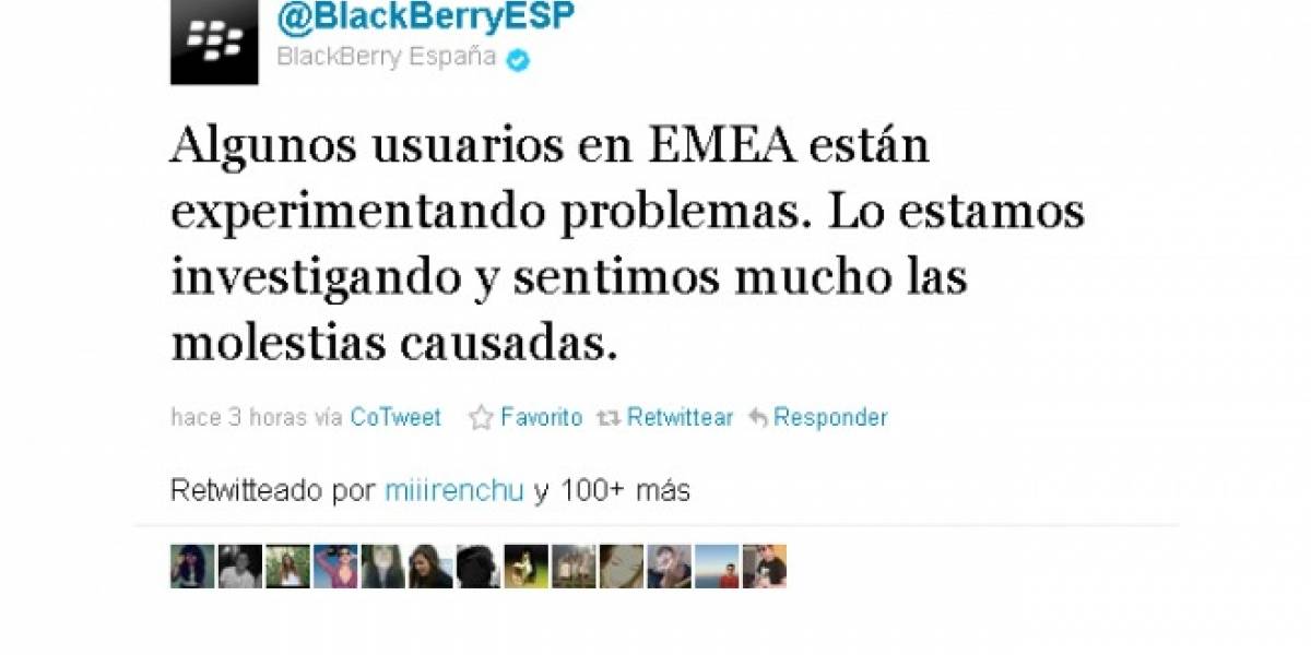 Servicio BIS de BlackBerry con problemas en muchos países (Actualizada)