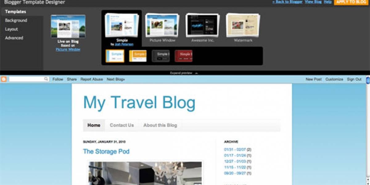 Ahora Blogger permite hacer tu propio skin
