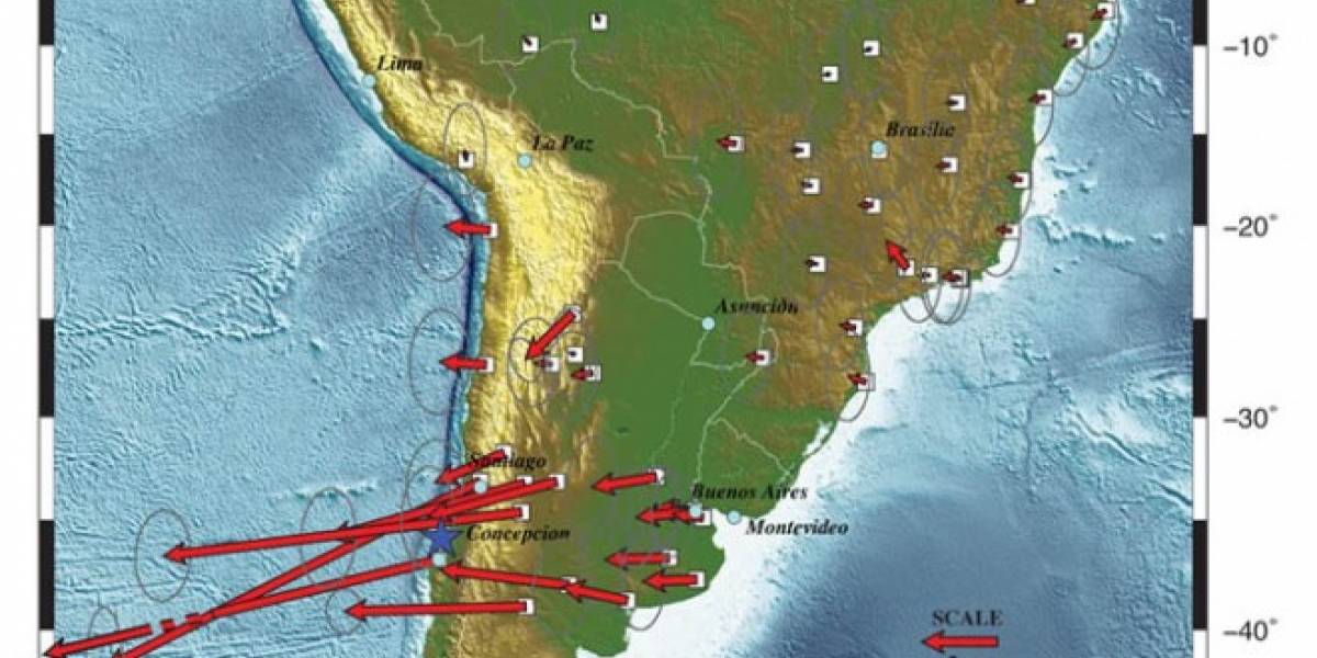 Concepción, Santiago y hasta Buenos Aires se desplazaron al oeste por terremoto