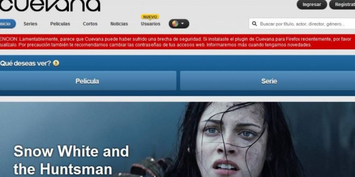 Un plugin de Cuevana habría robado claves de usuarios