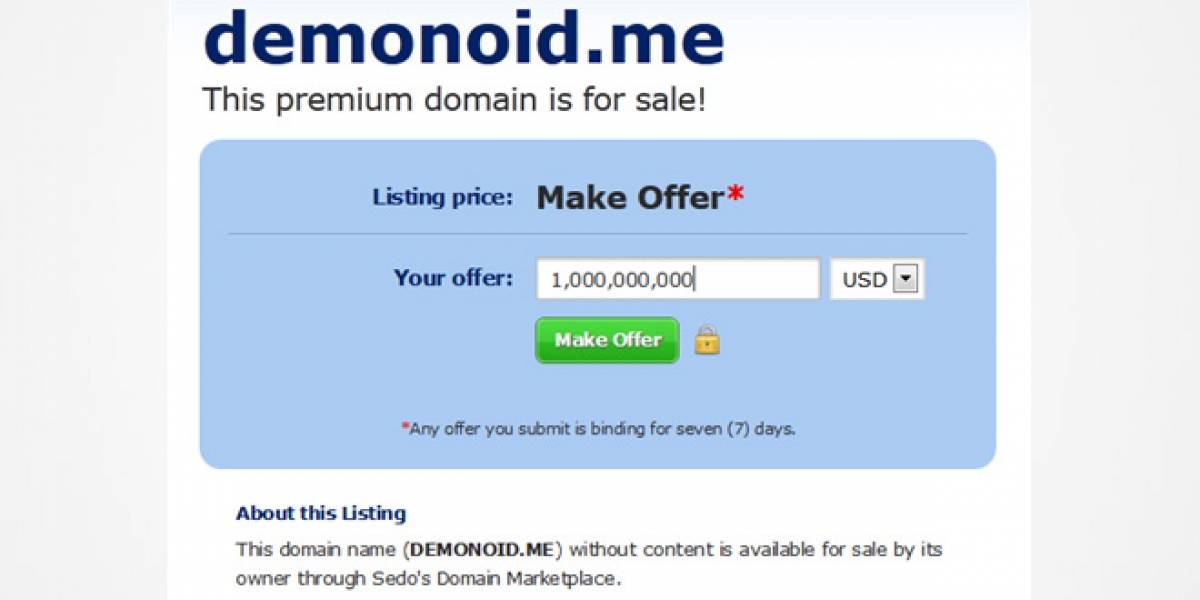 Dominios de Demonoid están a la venta