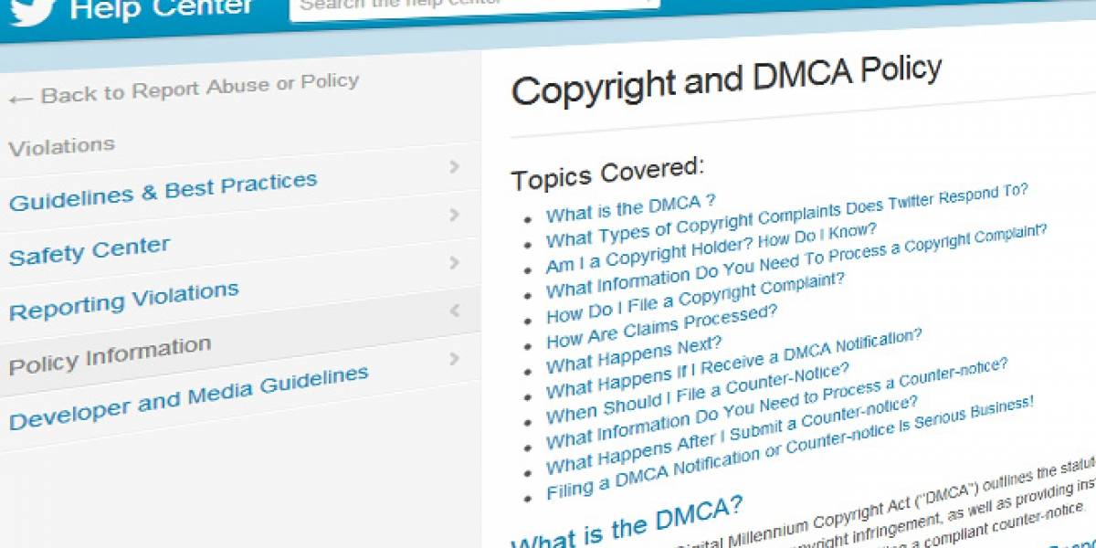 Twitter reemplaza con un aviso los tuiteos denunciados por copyright
