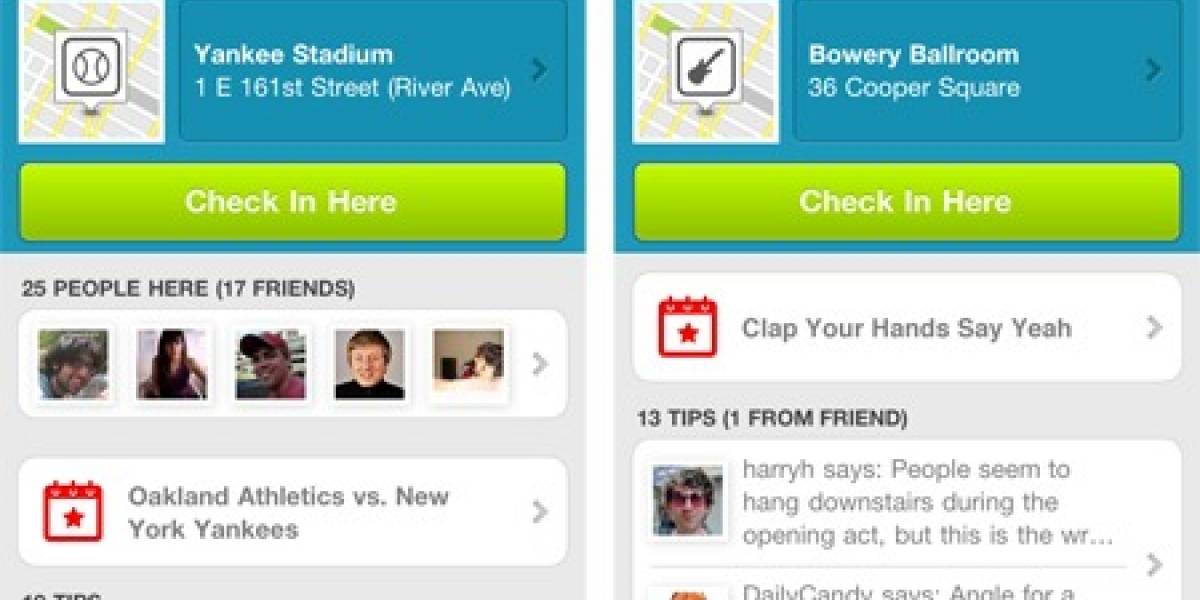 Foursquare agrega datos sobre eventos deportivos y de ocio (por ahora para iOS)