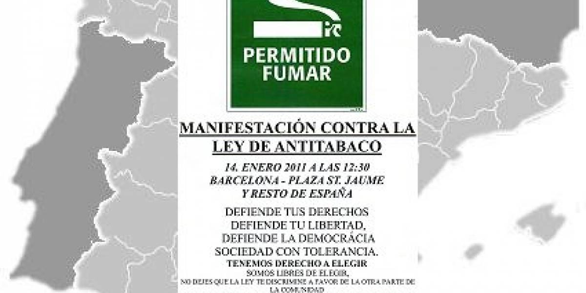 España: Fumadores convocan en Internet manifestación contra la ley antitabaco