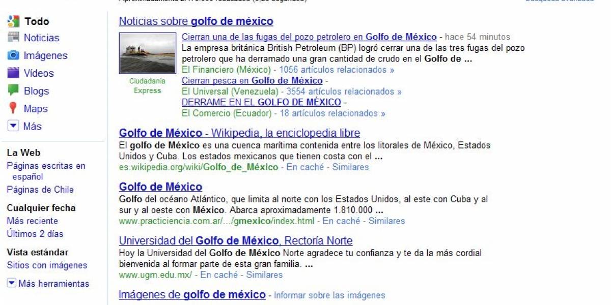 Google hizo cambios en sus resultados de búsqueda