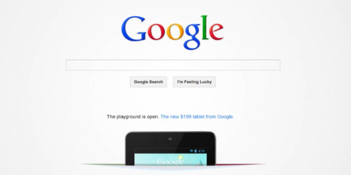 Google pone publicidad del Nexus 7 en la portada del buscador