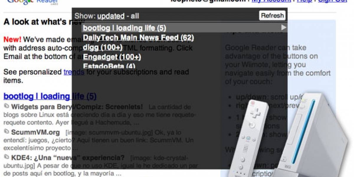 Google Reader para el Wii