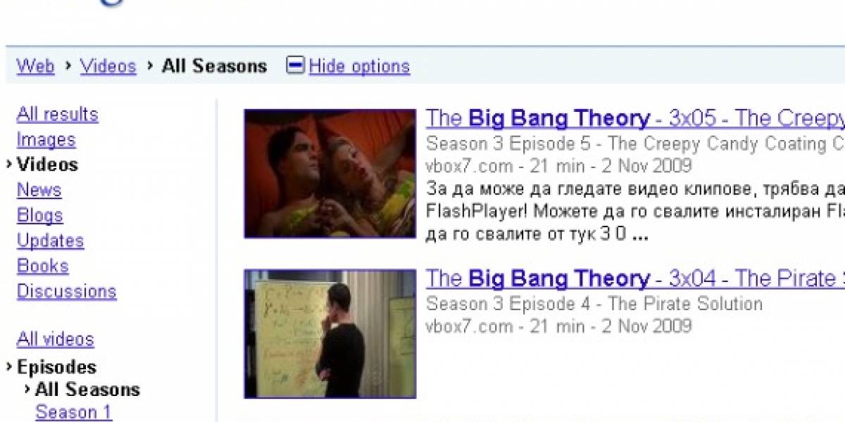 Google Video clasifica las series por temporada