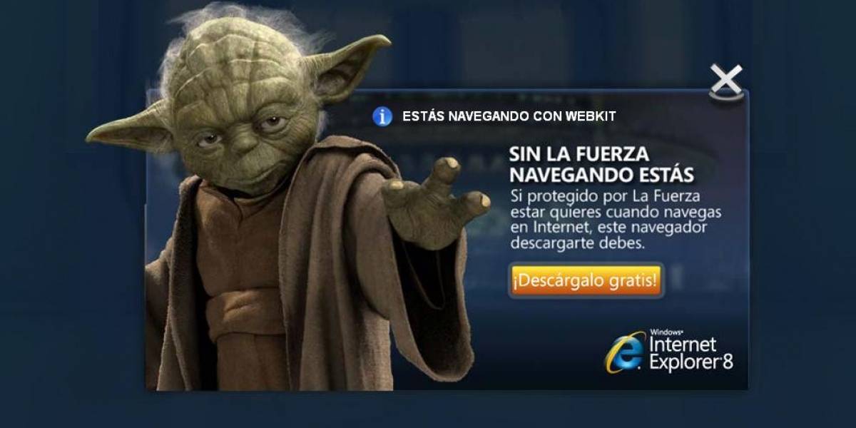 Microsoft advierte: Sin internet explorer 8 puedes caer al lado oscuro de internet