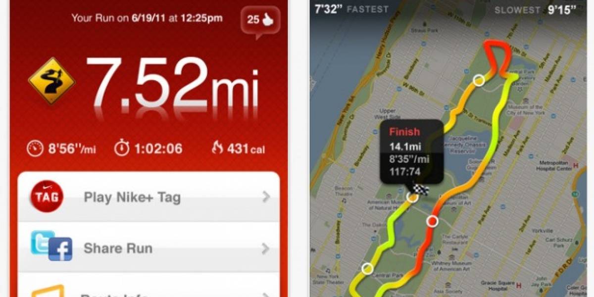 Nike+ GPS app 3.1.1 ya está disponible en la AppStore de Apple