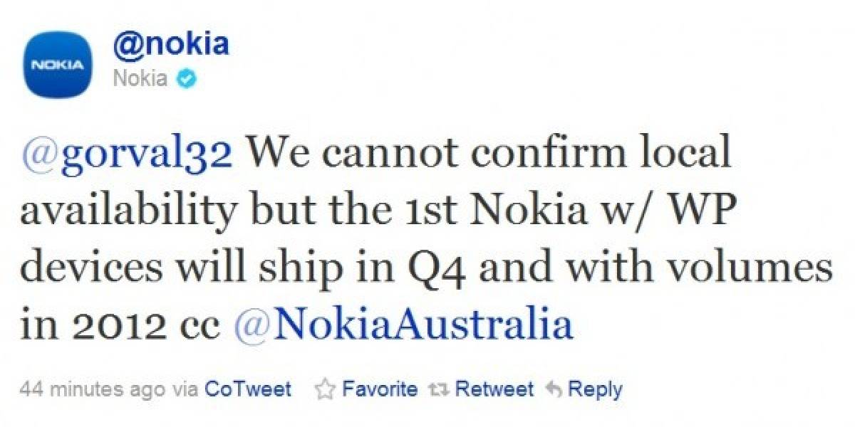 Nokia confirma que el primer equipo con Windows Phone llegará a fines de este año