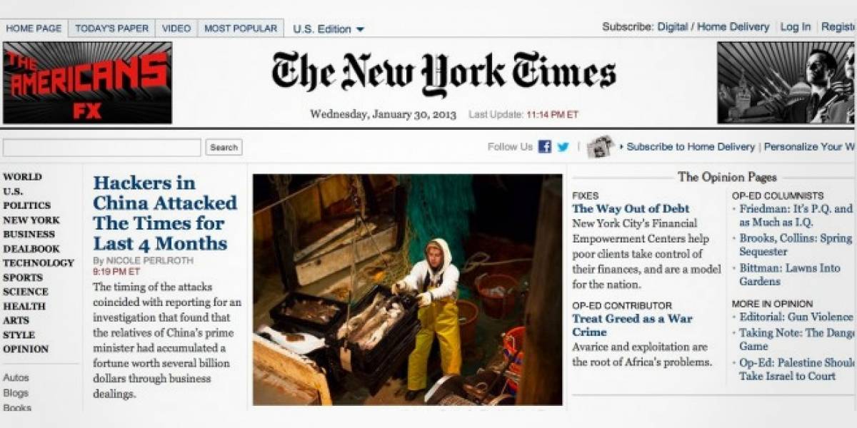 El New York Times afirma que China hackeó el periódico durante los últimos 4 meses