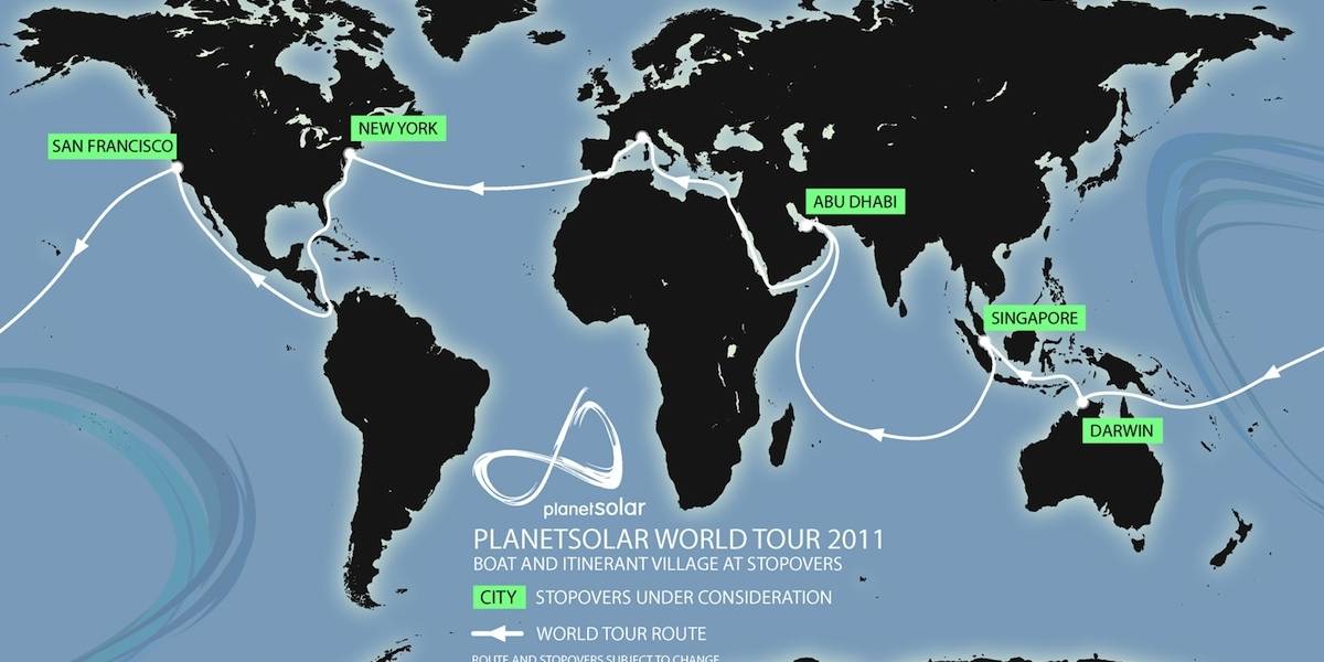 PlanetSolar es el barco solar más grande del mundo con 500 m2 de paneles