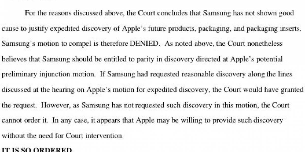 Samsung no podrá ver las muestras de los nuevos productos de Apple