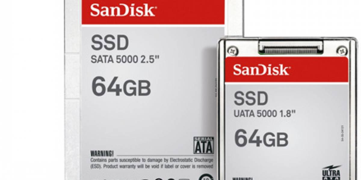 SSD SanDisk de 64GB en 1.8 y 2.5 pulgadas