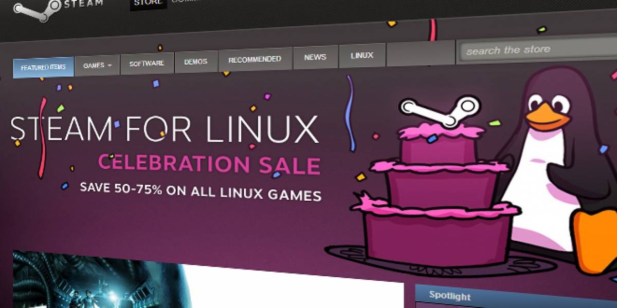 Llega oficialmente Steam para Linux con cien juegos y descuentos de hasta un 75%