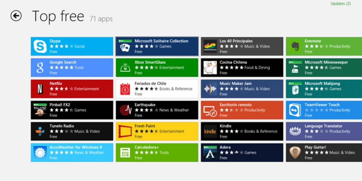 Reportan más de 20.000 aplicaciones para Windows 8