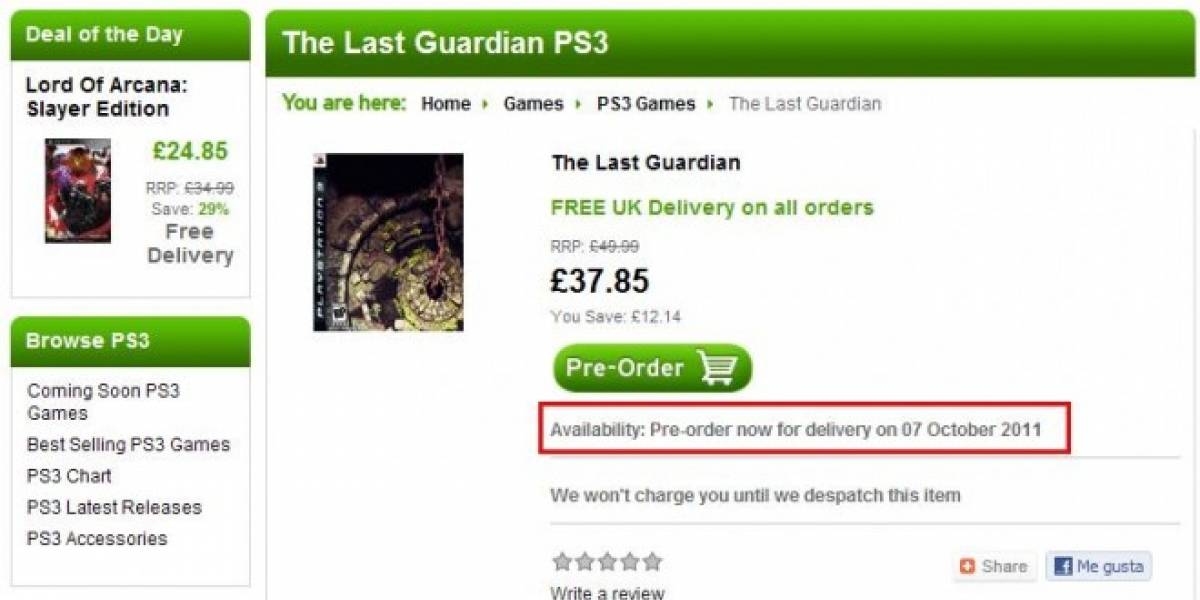 Futurología: The Last Guardian se lanza en Octubre
