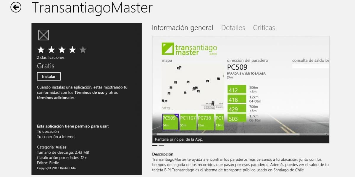 Chile: Aplicaciones nacionales para Windows 8