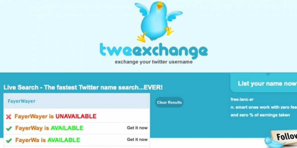 Tweexchange: Compra y vende tu nombre de Twitter