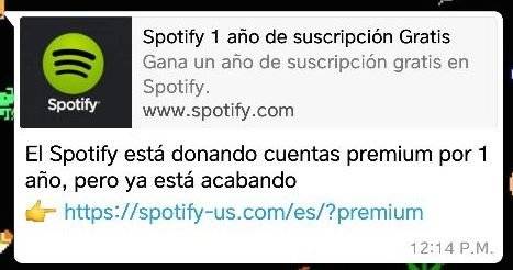 Mensaje Spotify