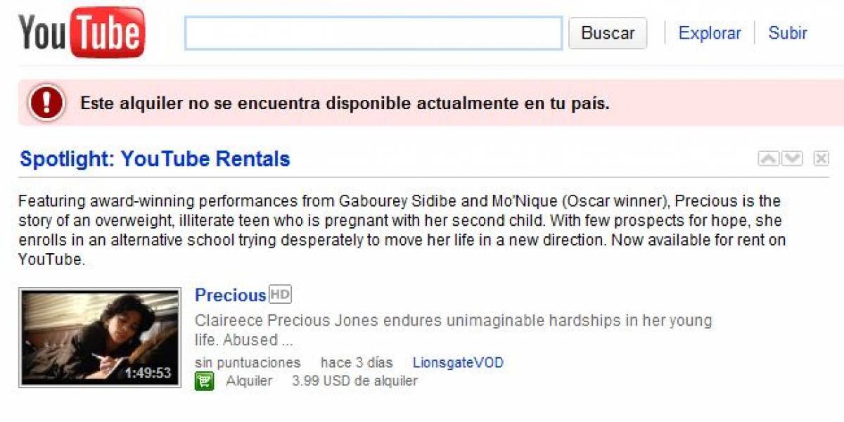 YouTube abre su tienda de arriendo de videos