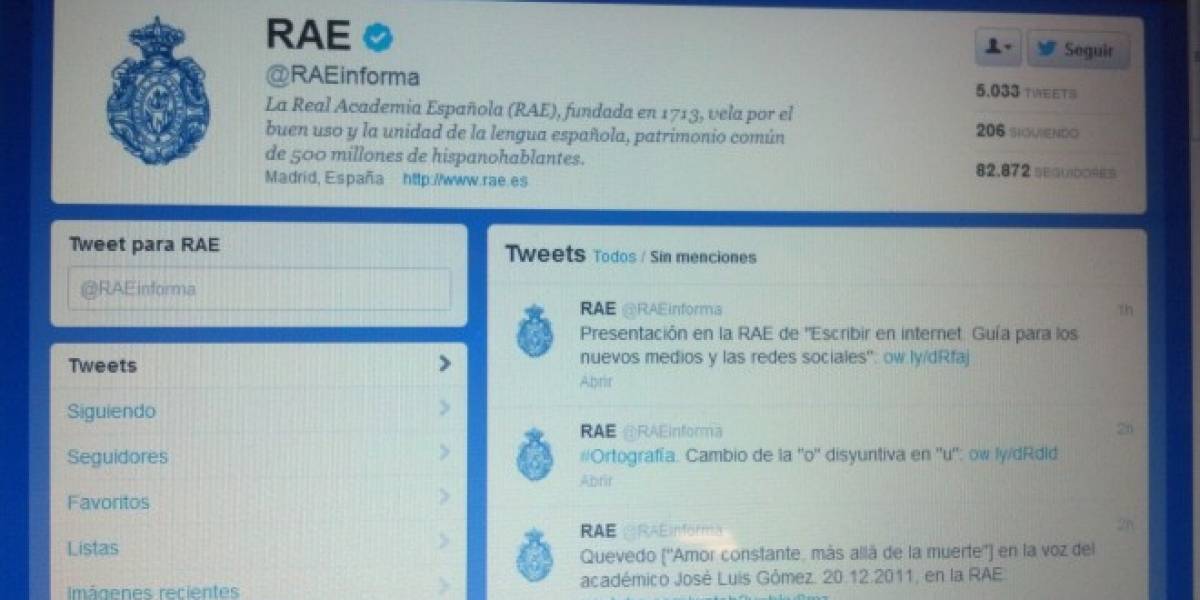 RAE incorpora las palabras "Tuitear", "tuit", "tuiteo" y "tuitero" a su diccionario