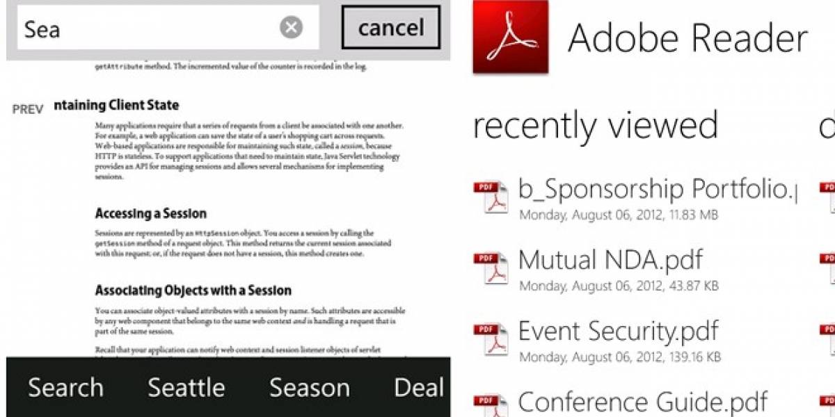 Adobe actualiza su aplicación Reader 10.1 para Windows Phone 7