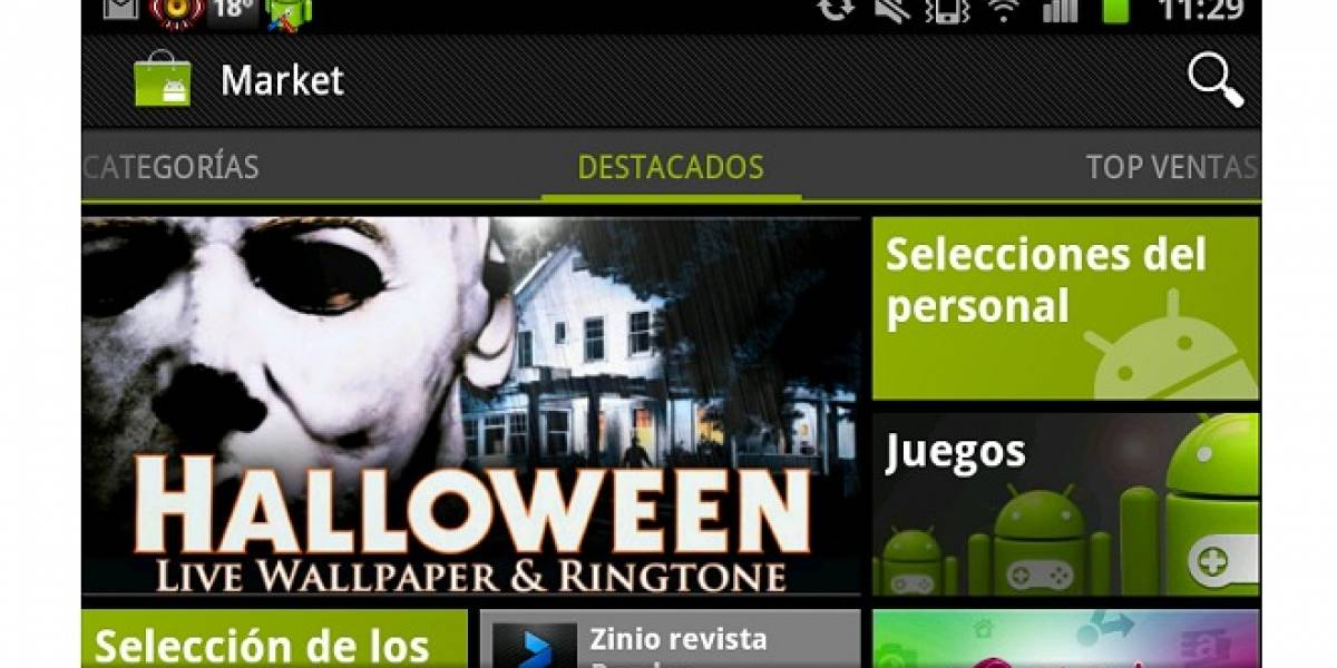 Android Market se actualiza a la versión 3.3.11