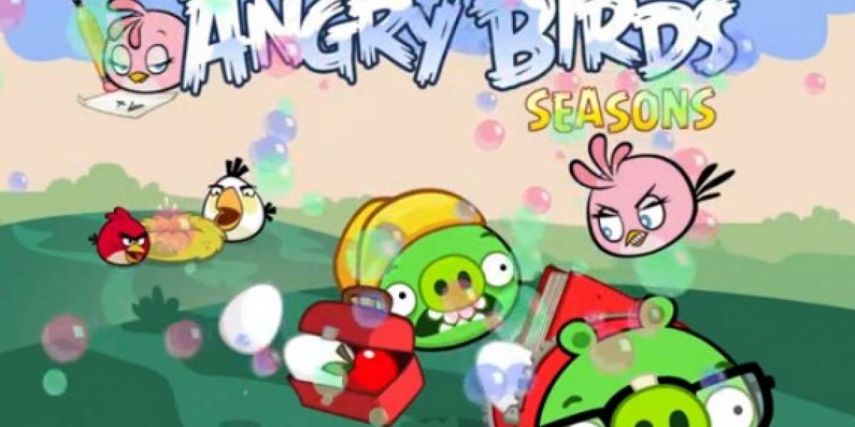 Pink Bird ya da guerra en Angry Birds Seasons para iOS