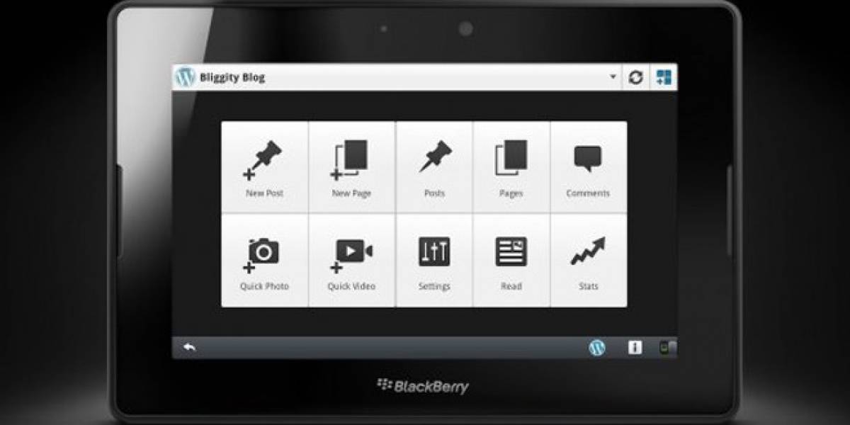 BlackBerry PlayBook recibe app de WordPress