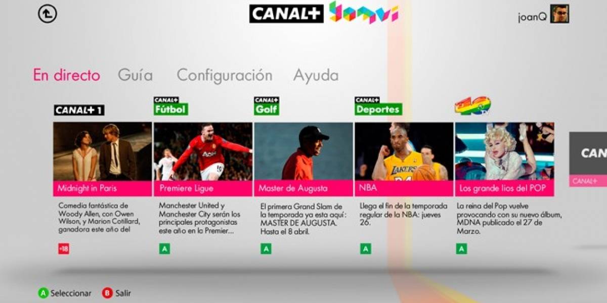 Canal+ Yomvi llega a Xbox 360 en España