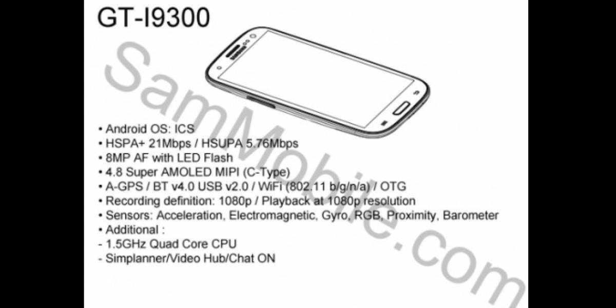 Se filtran “supuestas” especificaciones del Samsung Galaxy S3