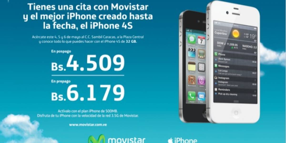 Venezuela: Movistar venderá masivamente el iPhone 4S en el Centro Sambil de Caracas
