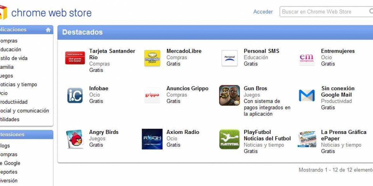 Chrome Web Store ahora está disponible para Argentina y México