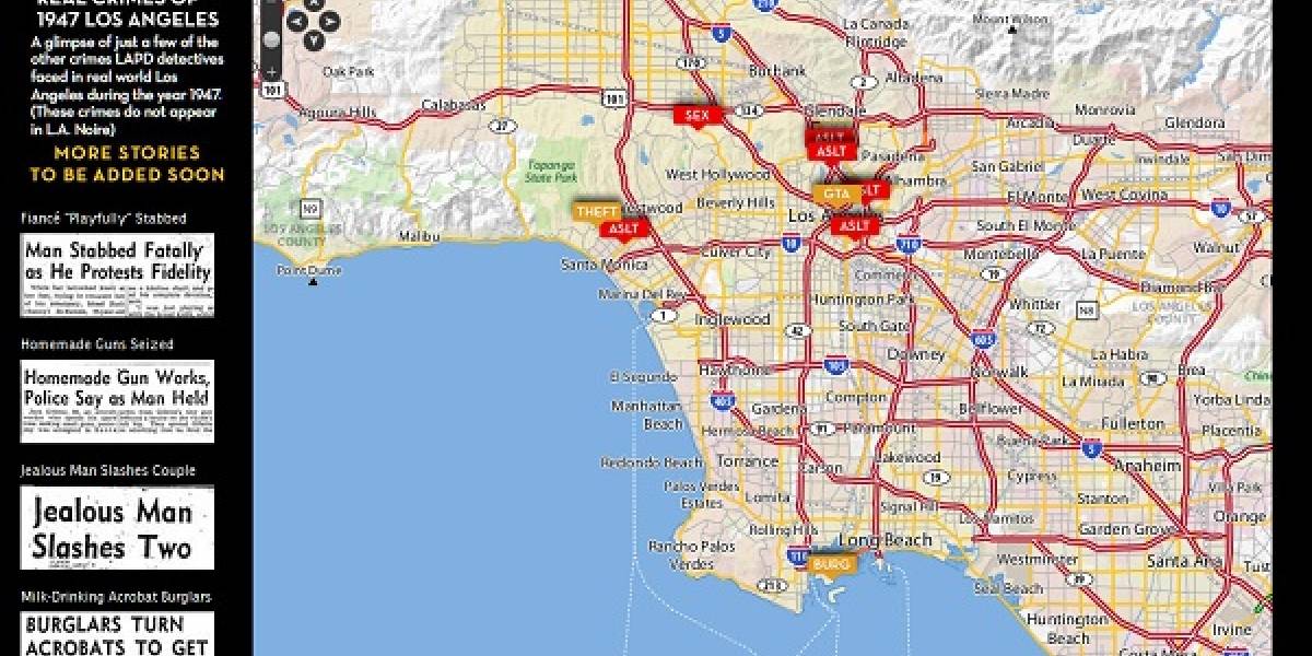 Rockstar Games y el L.A. Times presentan el Mapa Interactivo de Crímenes de Los Angeles en 1947