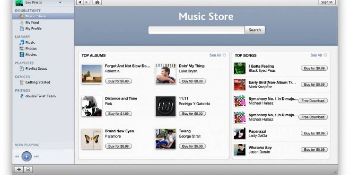 DoubleTwist ahora conecta con Amazon MP3 Store