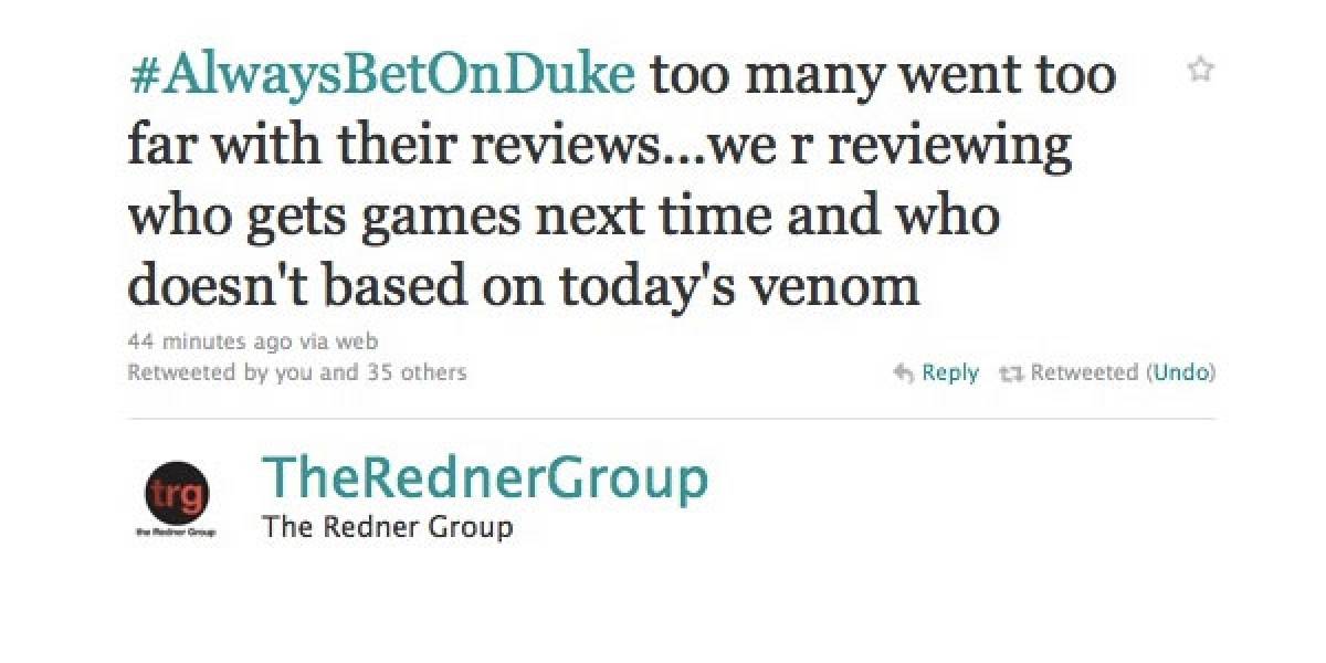 Agencia de RP se molesta por las reseñas negativas de Duke Nukem Forever